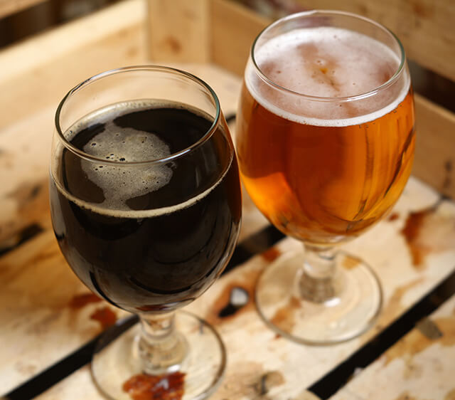 Home Brew Beers in Glasses